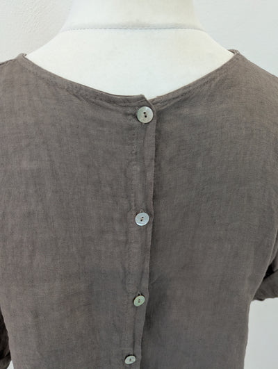 Style Hax Linen Top in Taupe