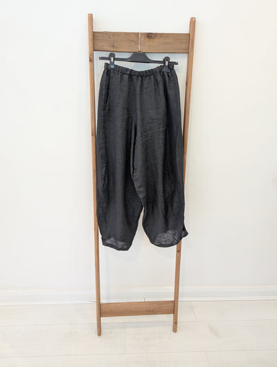 Style Hax Linen Trousers in Charcoal