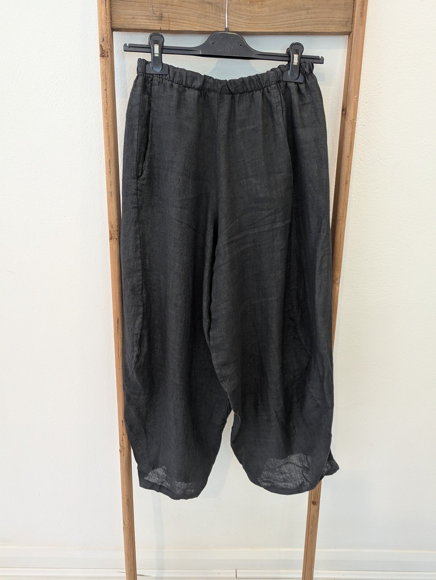 Style Hax Linen Trousers in Charcoal