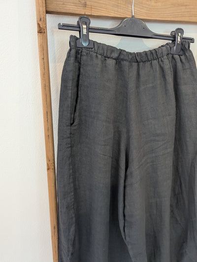 Style Hax Linen Trousers in Charcoal