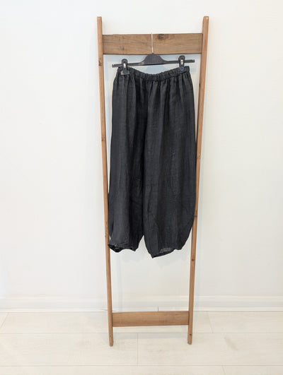 Style Hax Linen Trousers in Charcoal