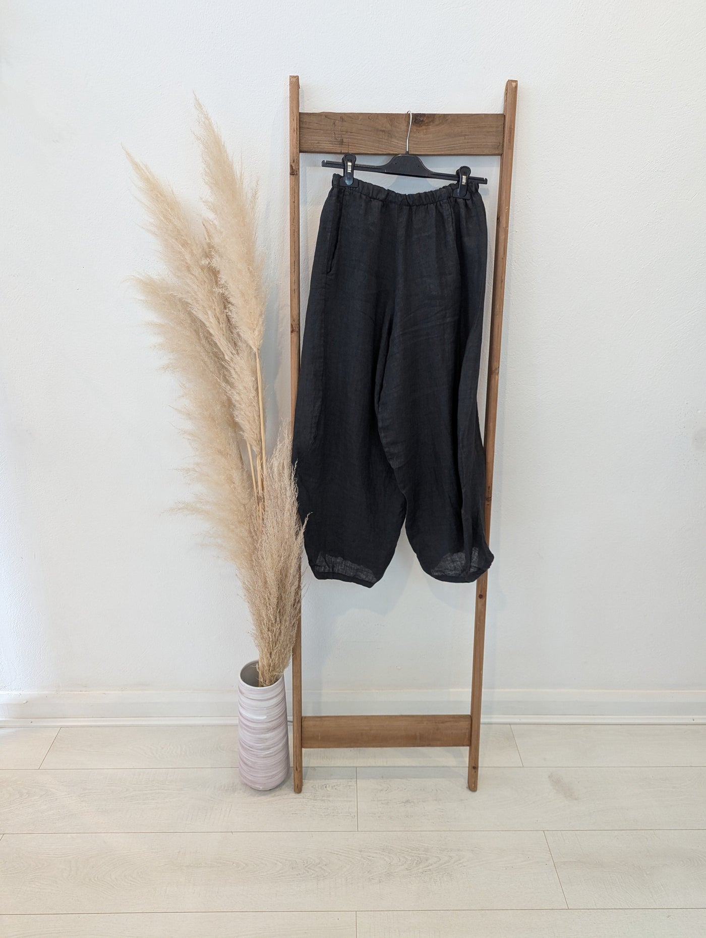 Style Hax Linen Trousers in Charcoal