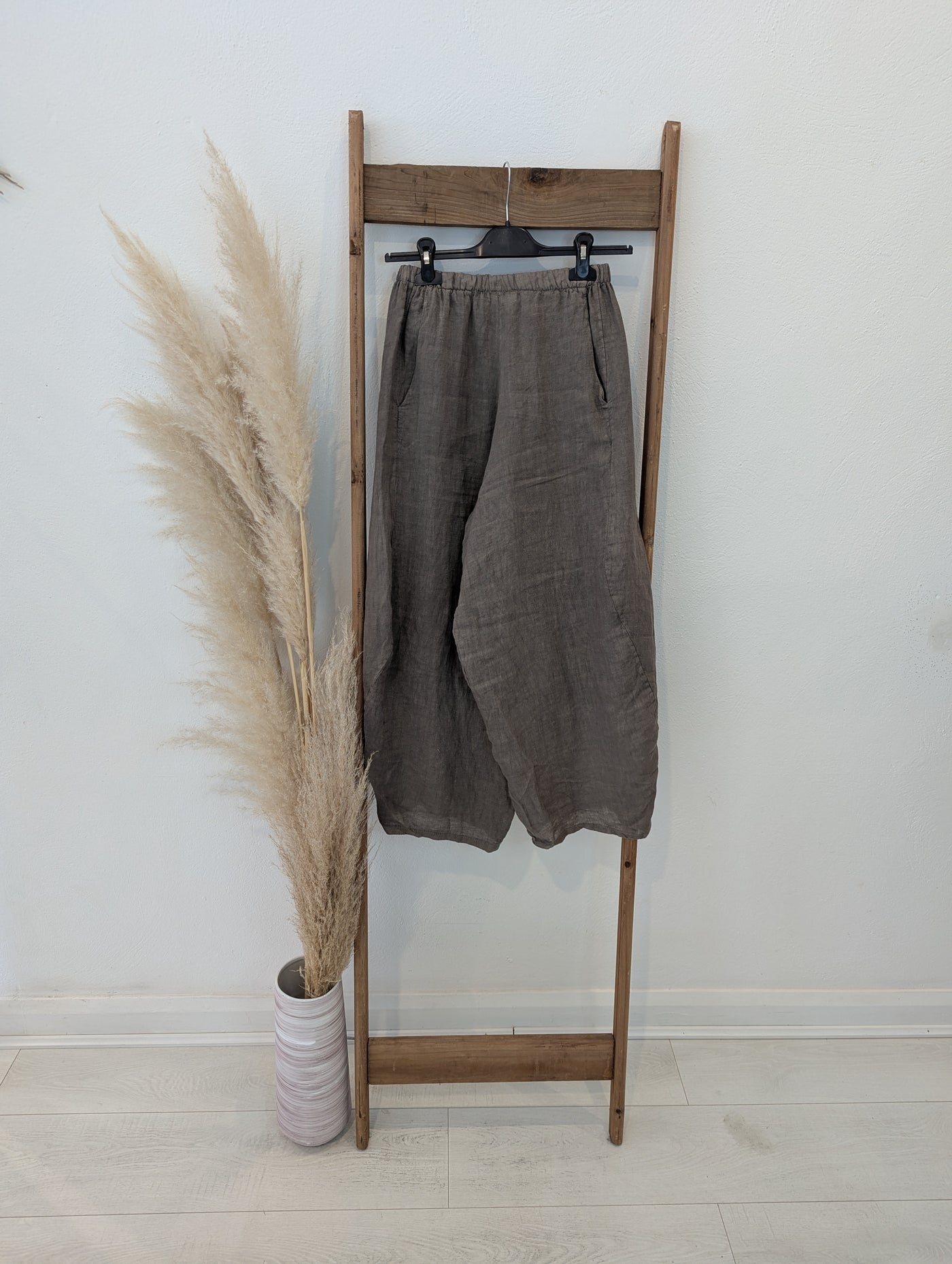 Style Hax Linen Trousers in Taupe