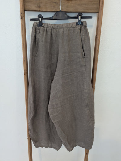 Style Hax Linen Trousers in Taupe