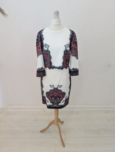 Forever Unique White print Dress 10 RRP £169