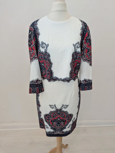 Forever Unique White print Dress 10 RRP £169