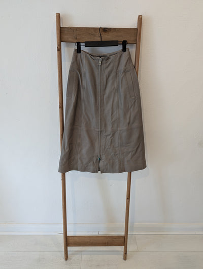 Autograph Mushroom Leather Skirt 8 RRP £199