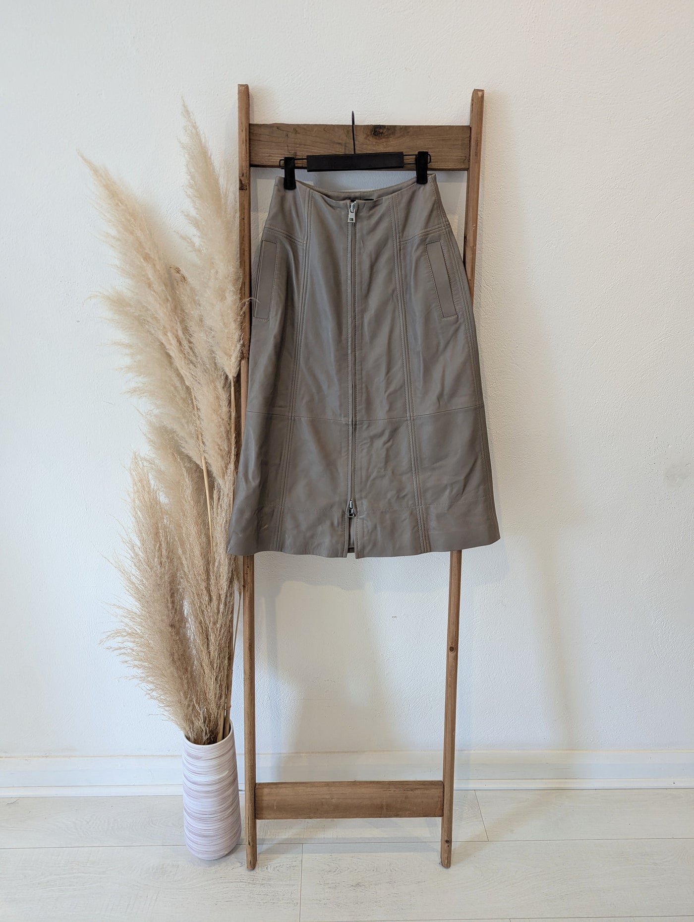 Autograph Mushroom Leather Skirt 8 RRP £199