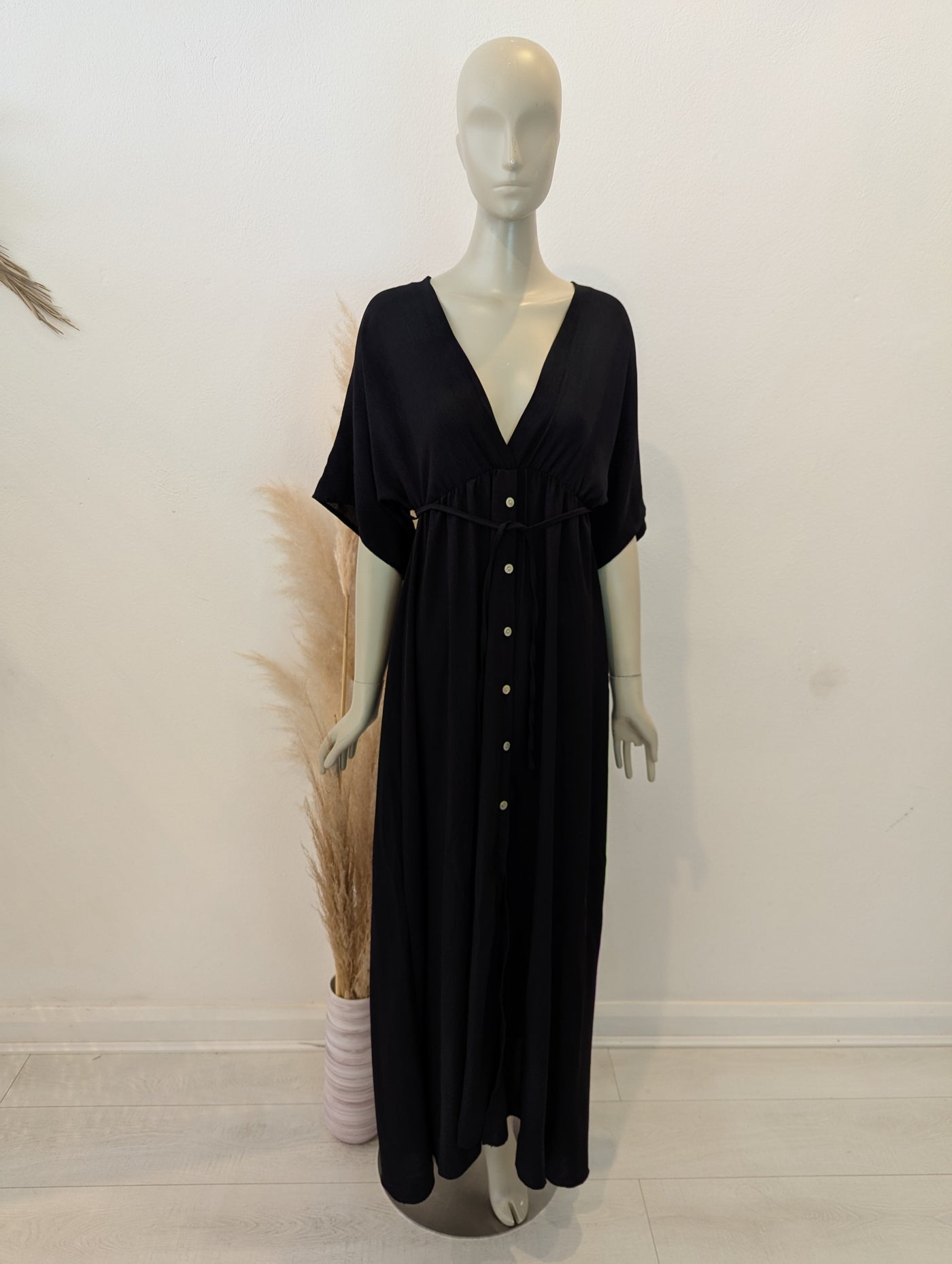 Style Hax Ava v neck maxi dress Black