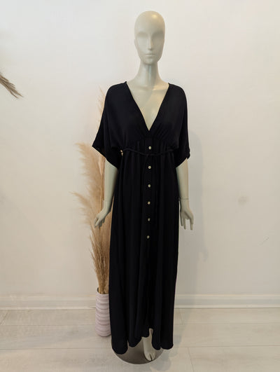 Style Hax Ava v neck maxi dress Black