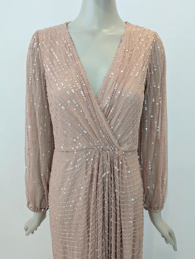Sista Glam Blush Sequin Maxi 14 NWT