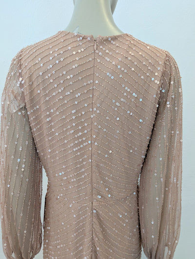 Sista Glam Blush Sequin Maxi 14 NWT