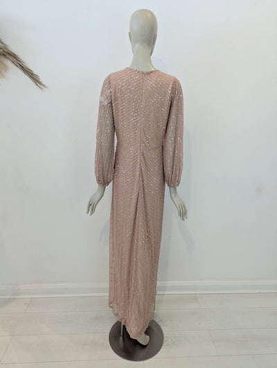 Sista Glam Blush Sequin Maxi 14 NWT