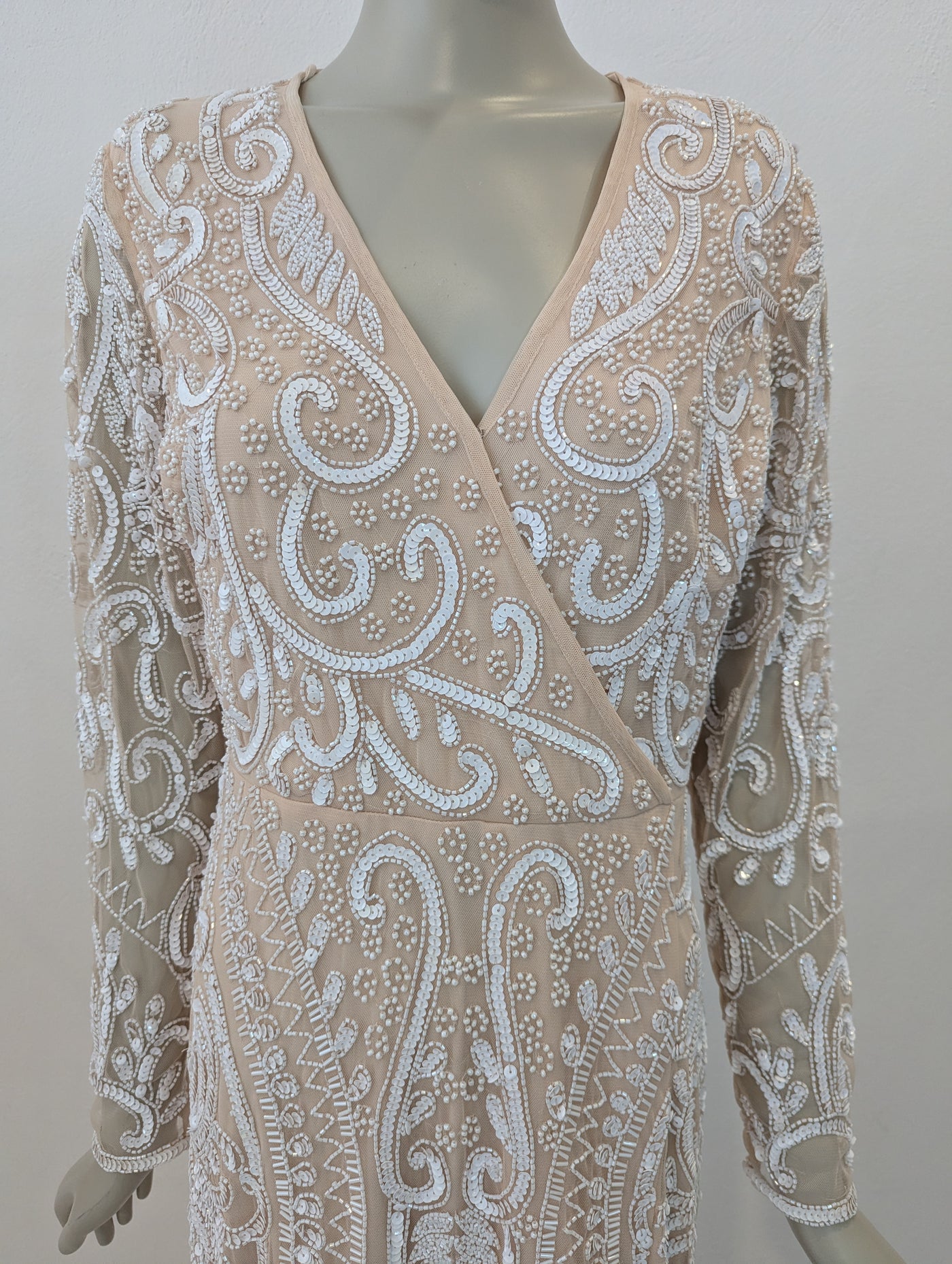 Joanna Hope Blush Embellished Maxi NWT 14