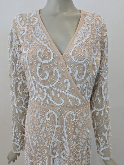 Joanna Hope Blush Embellished Maxi NWT 14