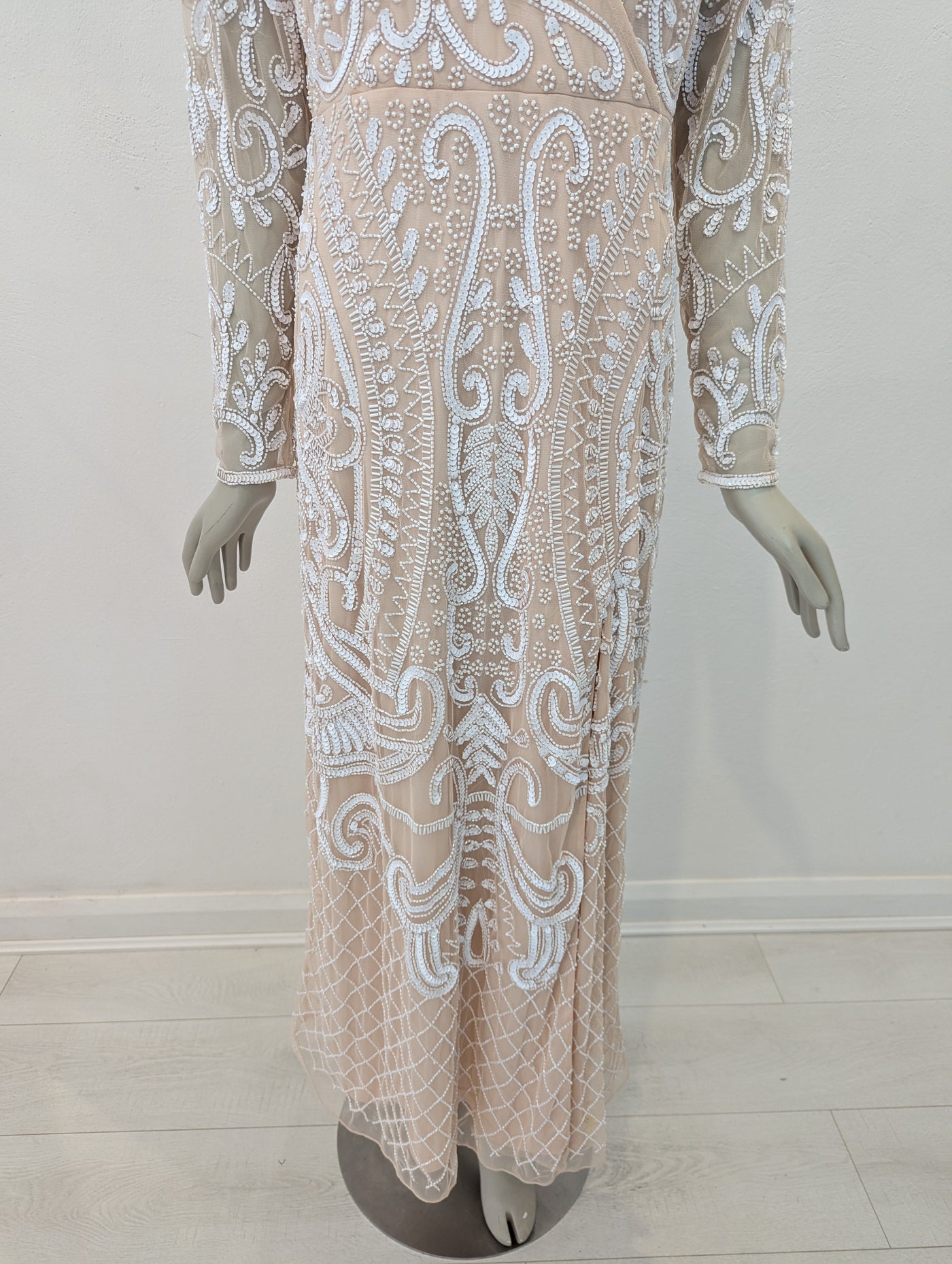 Joanna Hope Blush Embellished Maxi NWT 14