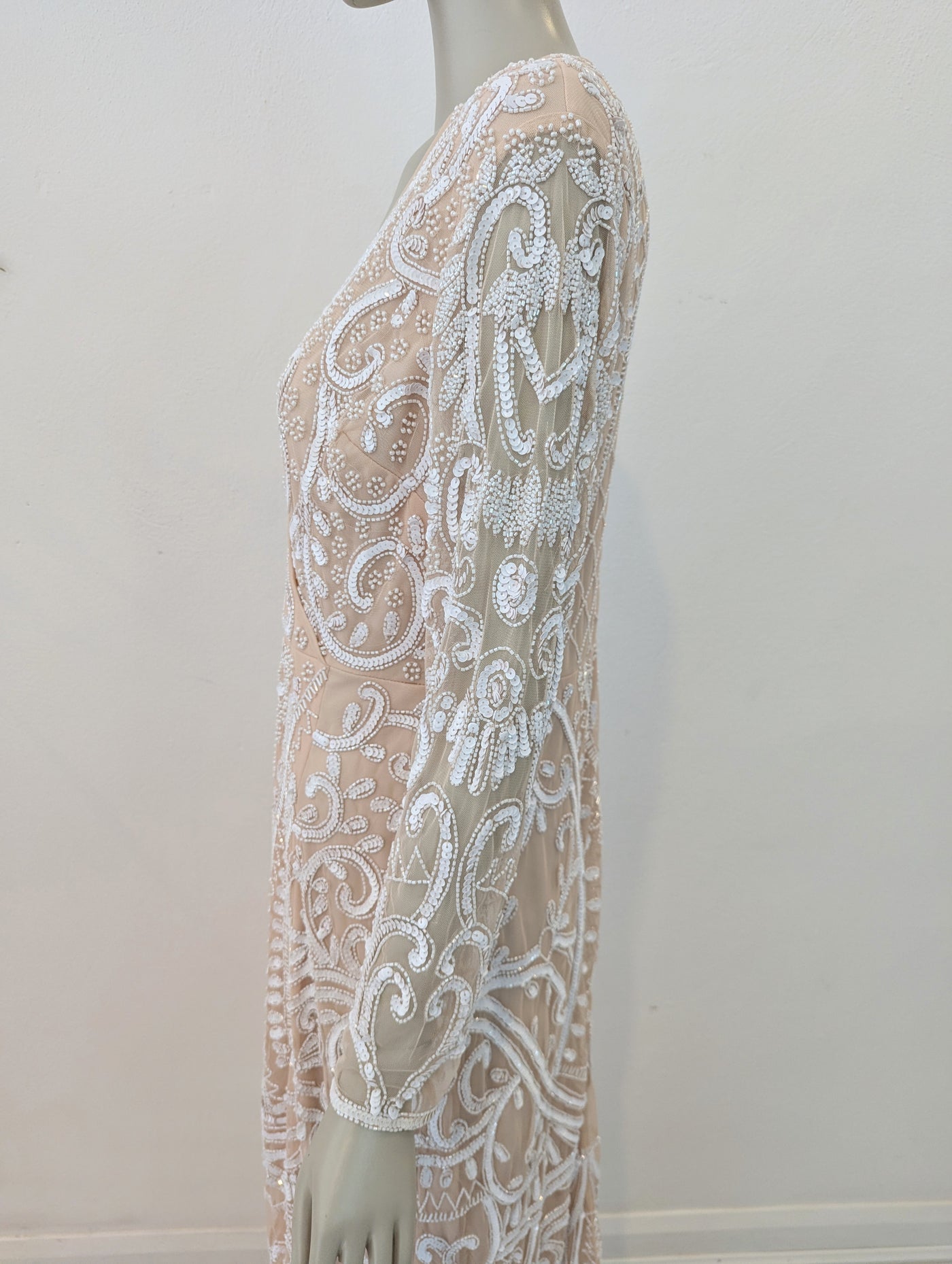 Joanna Hope Blush Embellished Maxi NWT 14