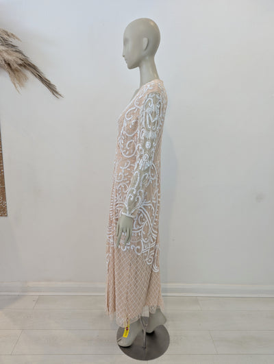 Joanna Hope Blush Embellished Maxi NWT 14