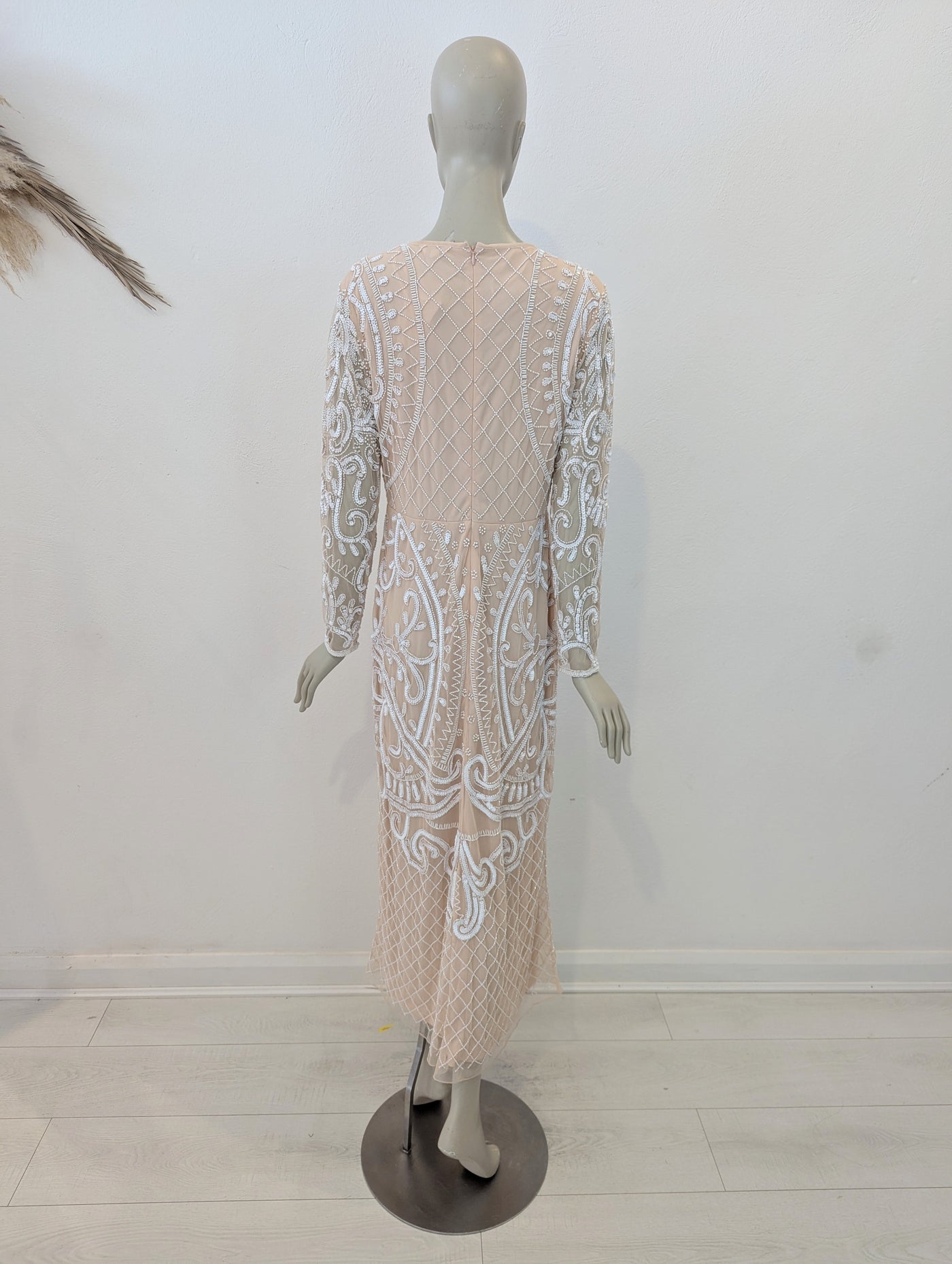 Joanna Hope Blush Embellished Maxi NWT 14