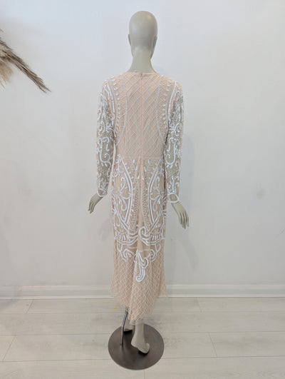 Joanna Hope Blush Embellished Maxi NWT 14