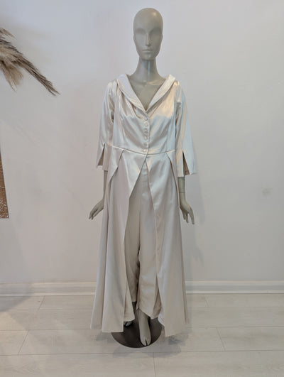 Asos Bridal Cream Satin Suit 18 NWT