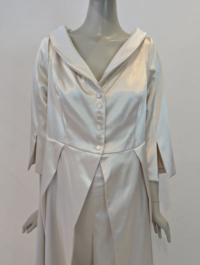 Asos Bridal Cream Satin Suit 18 NWT
