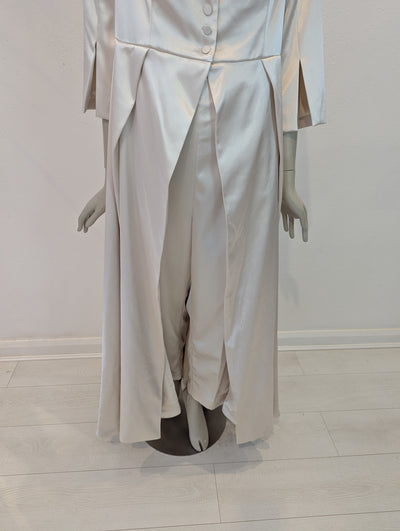 Asos Bridal Cream Satin Suit 18 NWT