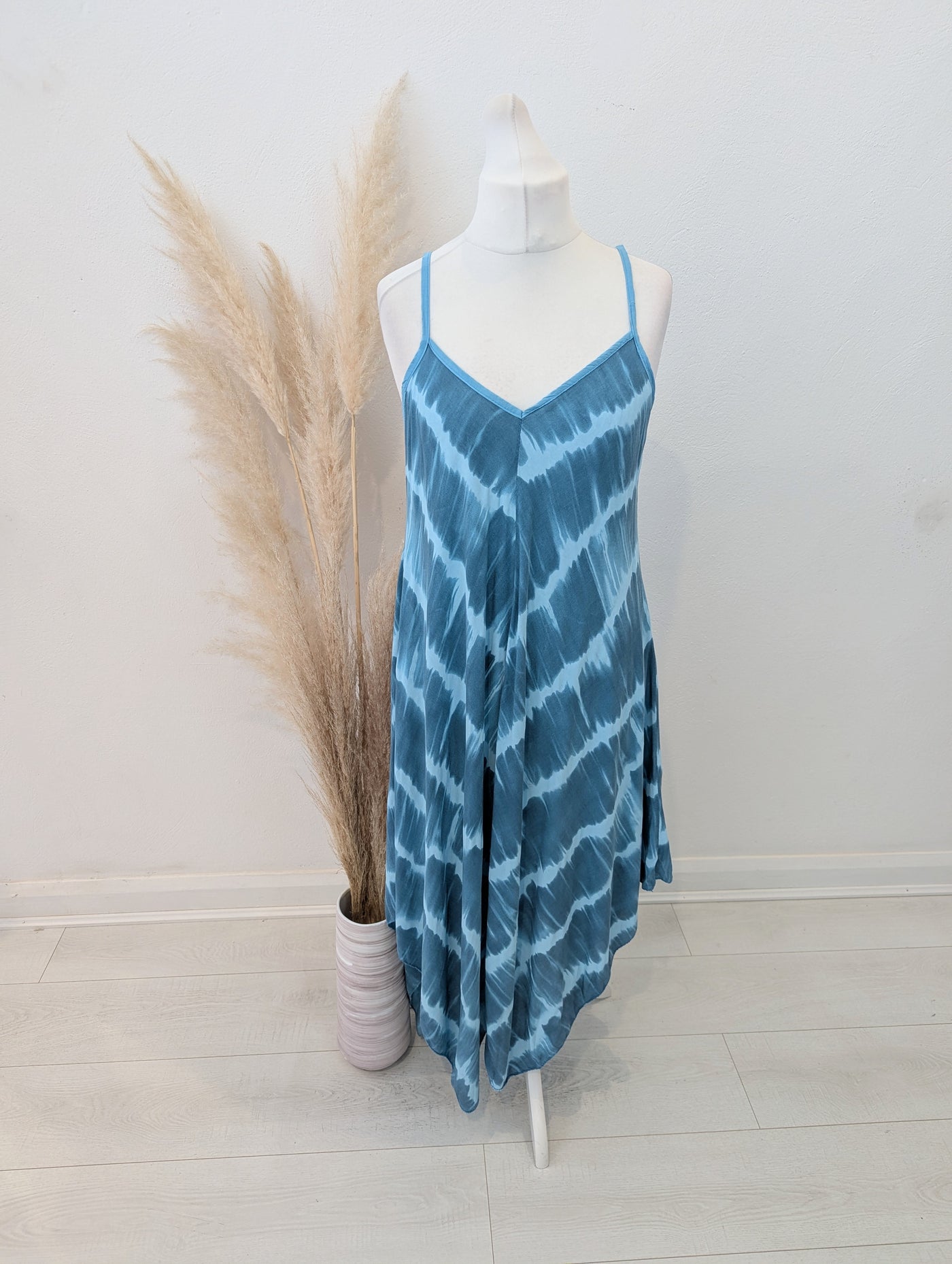 Blue Tie Dress Beach Dress one size
