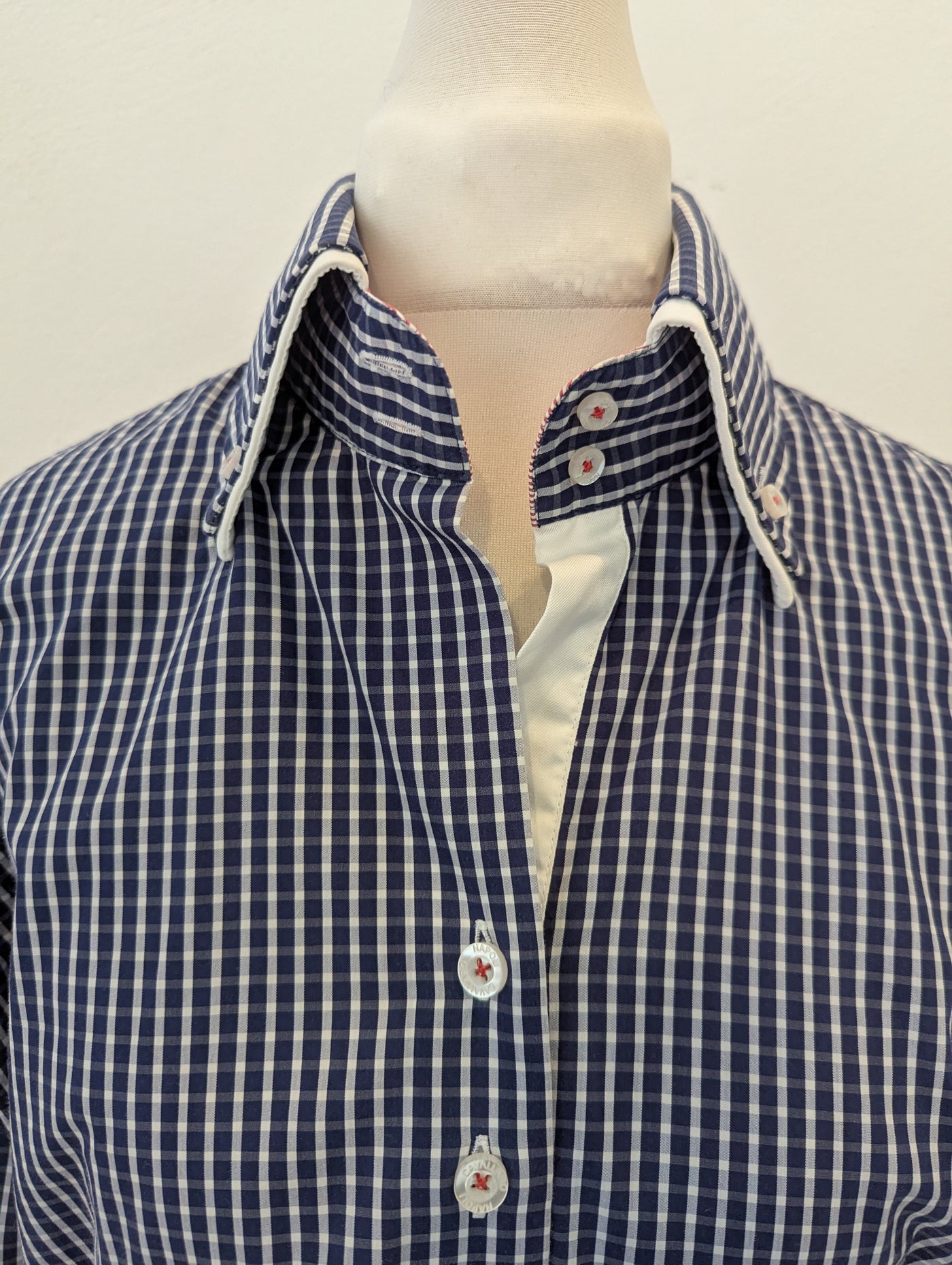 Cavallaro Napoli Navy Check Shirt 14