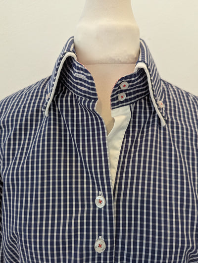 Cavallaro Napoli Navy Check Shirt 14
