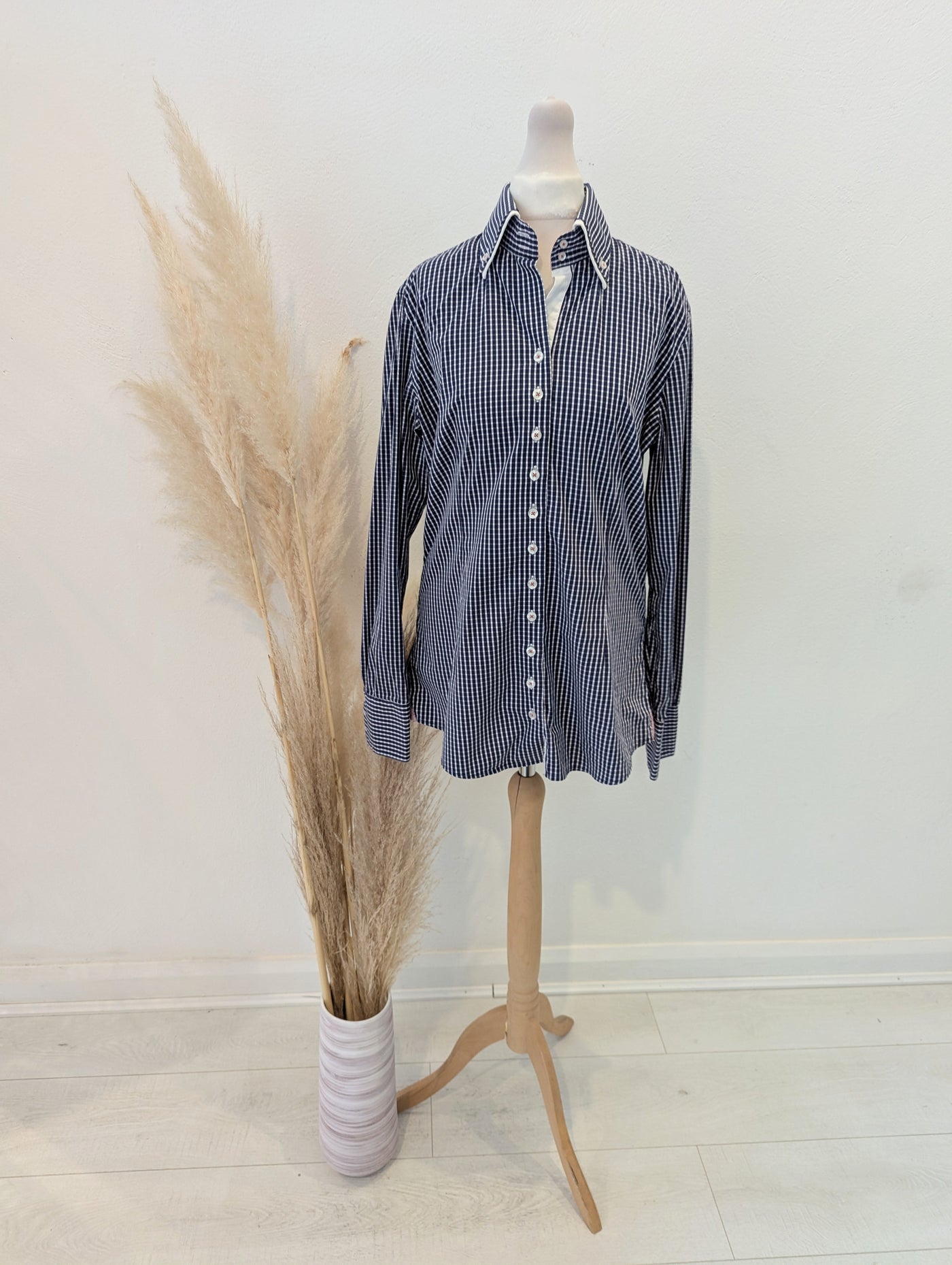 Cavallaro Napoli Navy Check Shirt 14