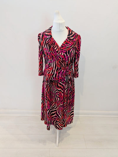 Jolie Moi Red Multi Wrap Dress 12/14