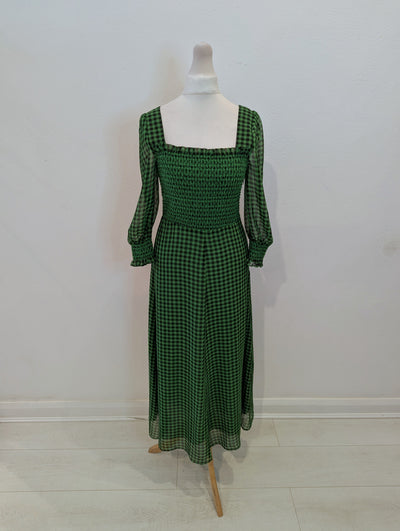 Whistles Green Gingham Dress 6