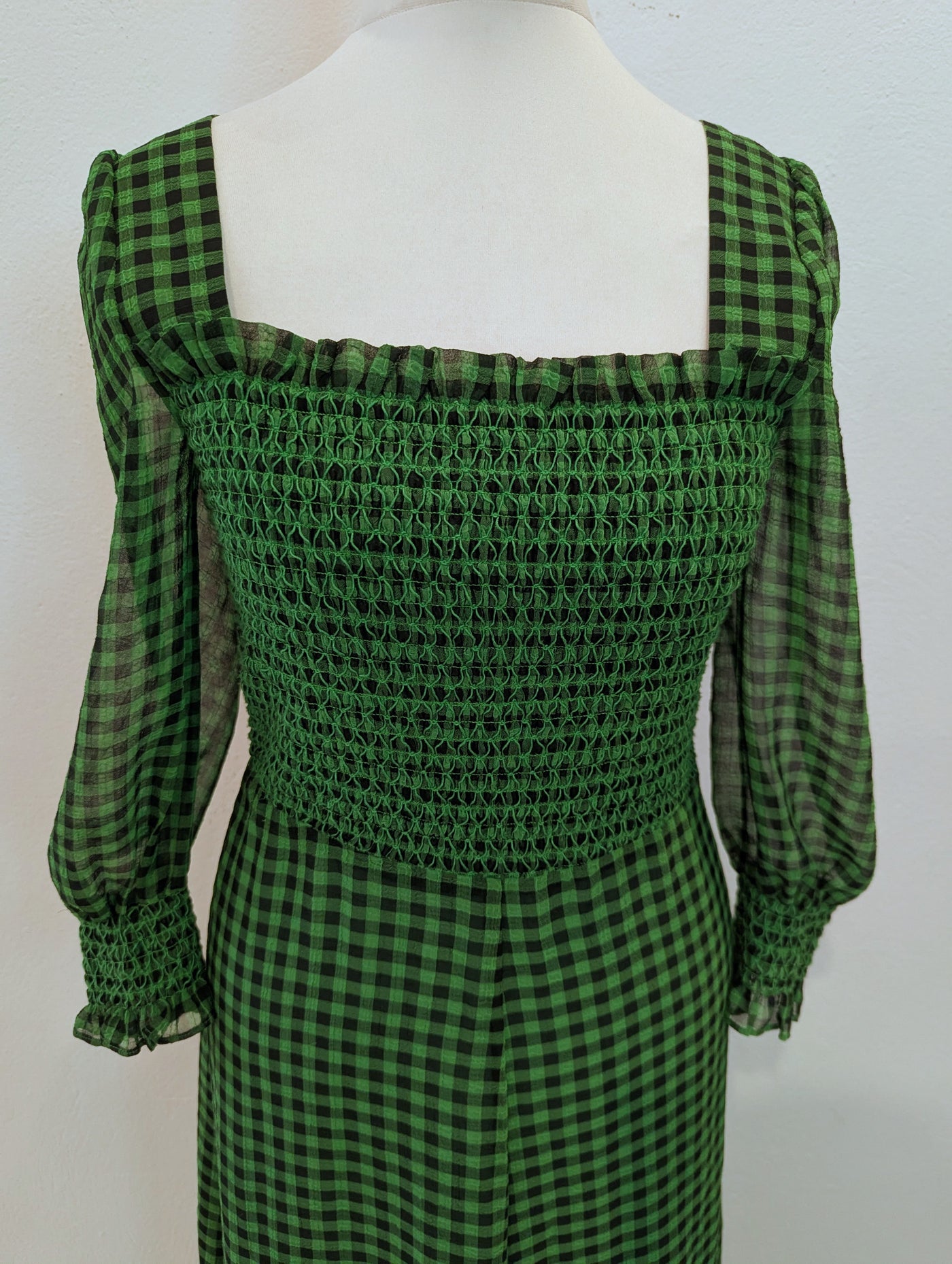 Whistles Green Gingham Dress 6