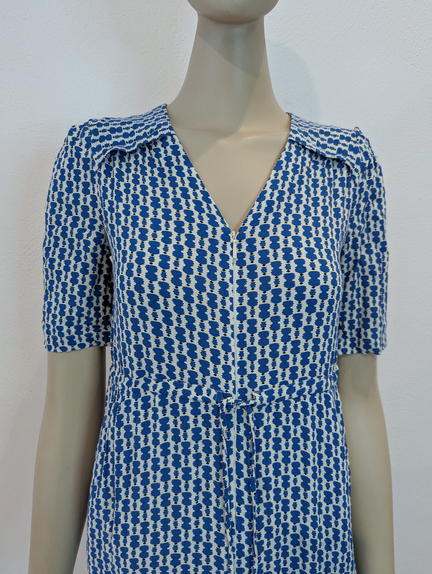 Whistles Blue Print Zip Front Jumpsuit 8