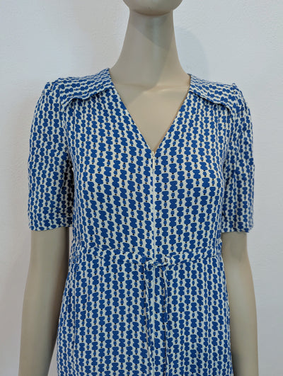 Whistles Blue Print Zip Front Jumpsuit 8