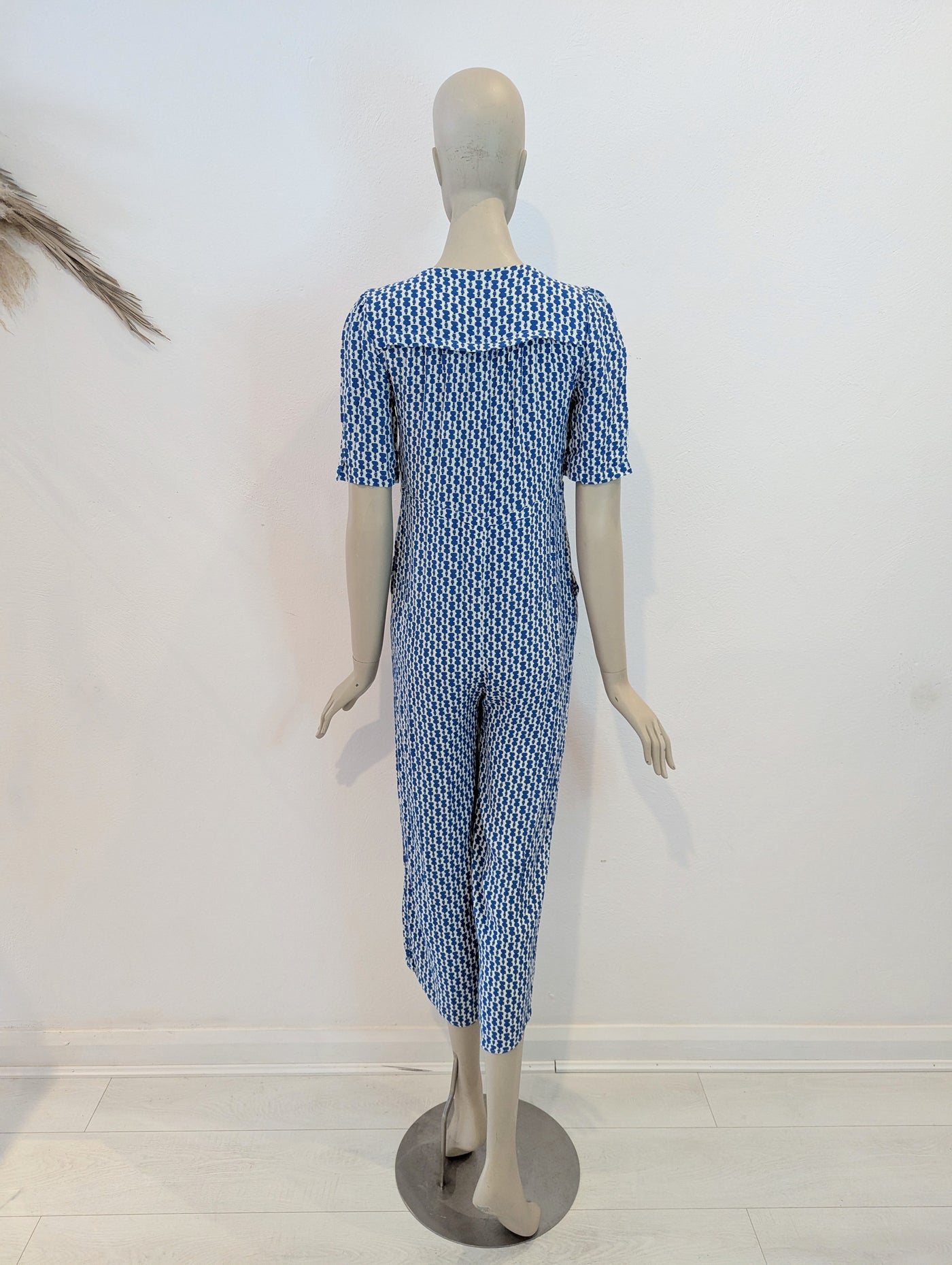 Whistles Blue Print Zip Front Jumpsuit 8