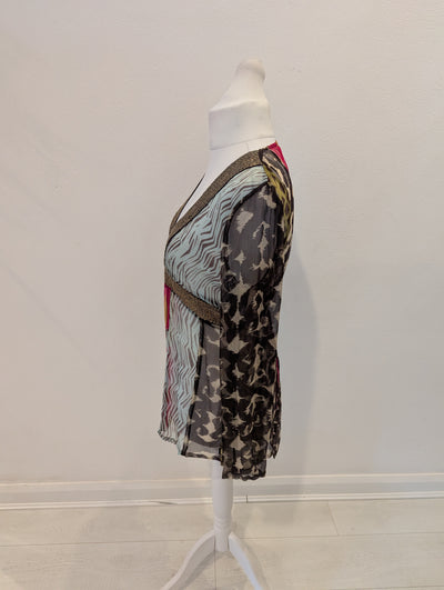 Derhy Embellished Sheer Top L