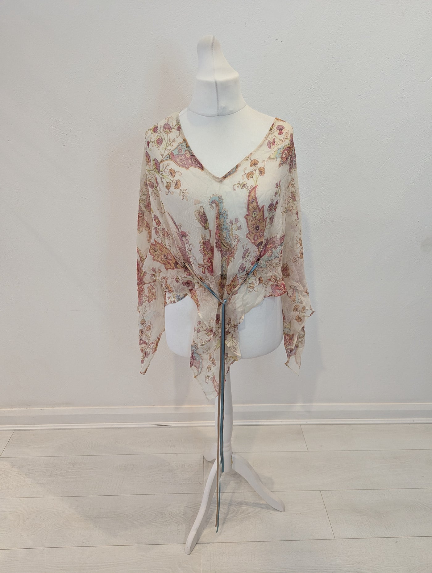 Zara Sheer Silk Top M