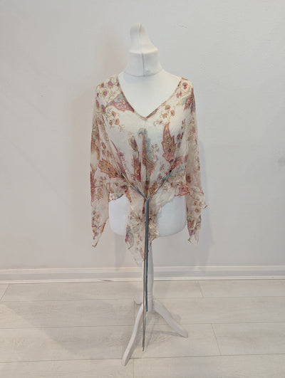 Zara Sheer Silk Top M