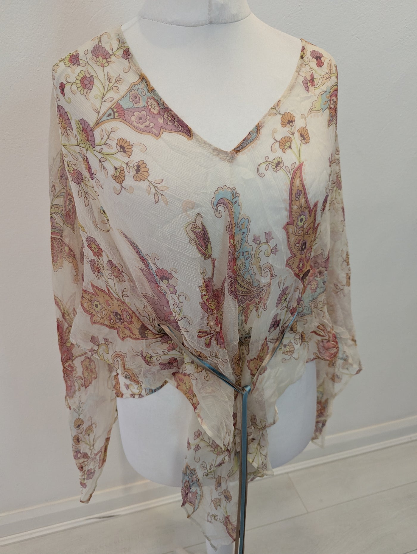 Zara Sheer Silk Top M
