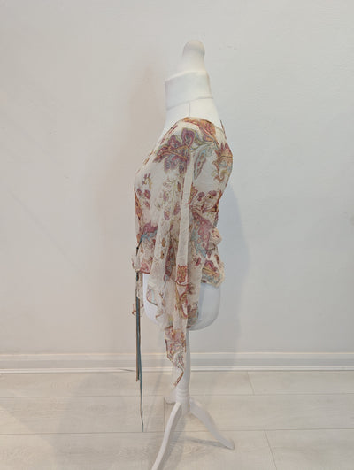Zara Sheer Silk Top M