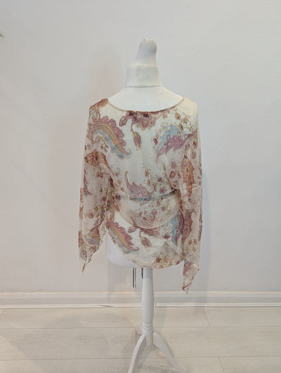 Zara Sheer Silk Top M