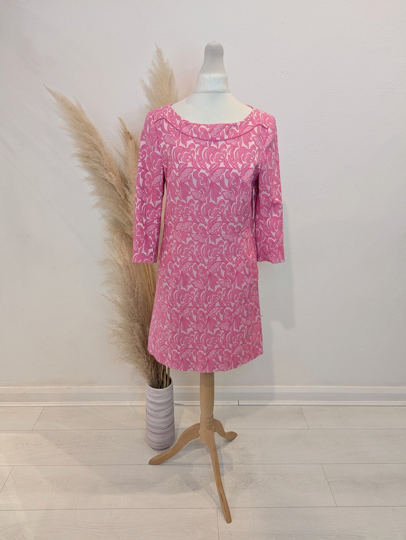 No Label Pink Wide Neck Print Dress S