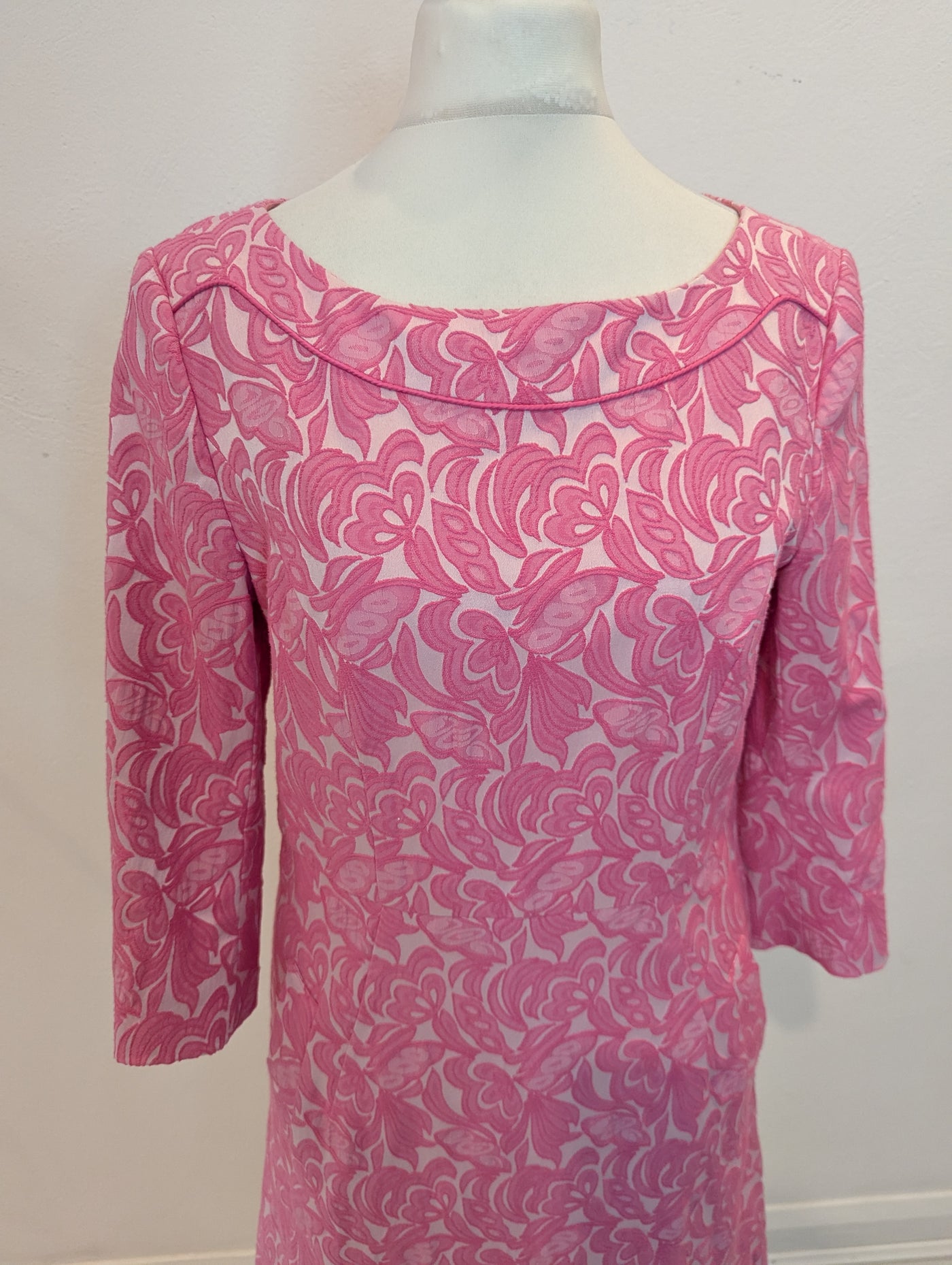 No Label Pink Wide Neck Print Dress S