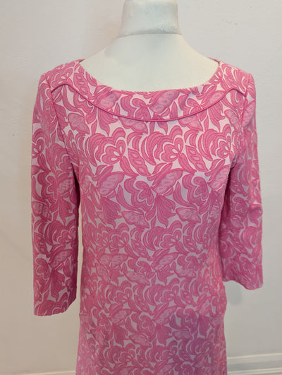 No Label Pink Wide Neck Print Dress S