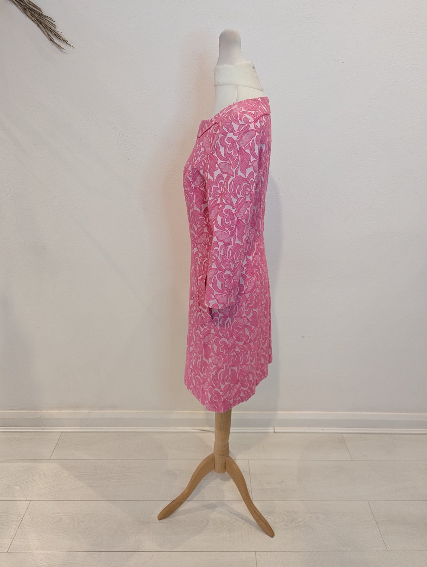No Label Pink Wide Neck Print Dress S