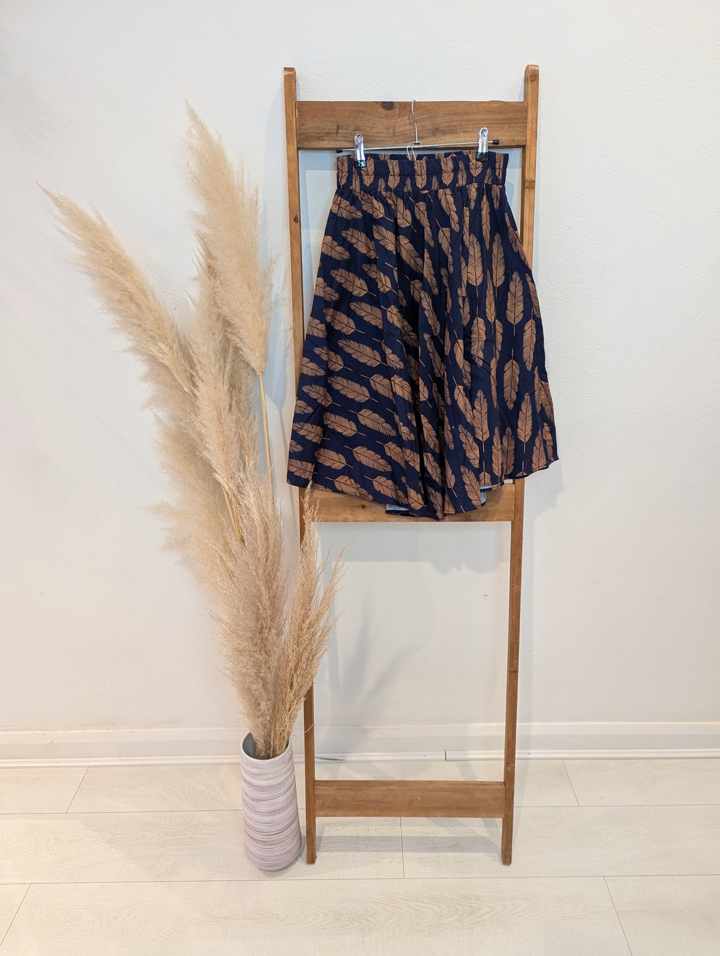 Leaf Print Skirt M