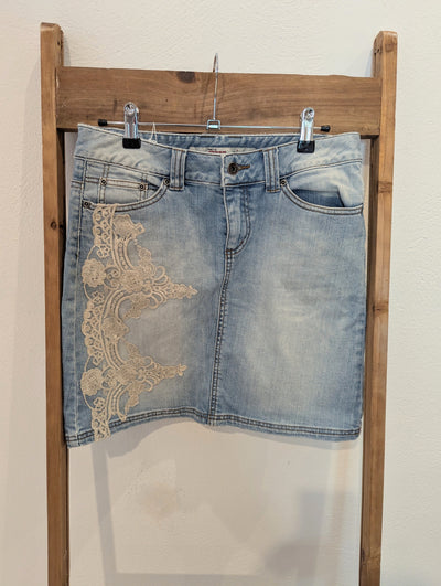 Only Jeans Denim Lace Skirt W28