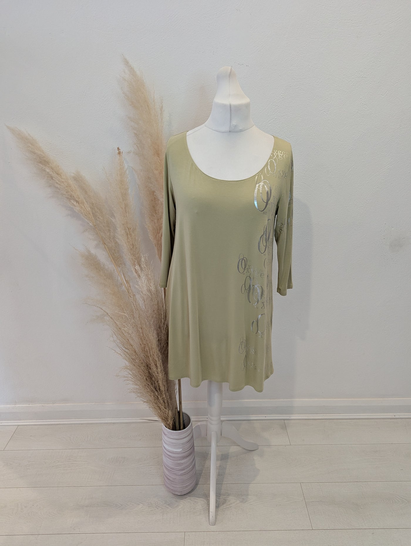 Sarah Pacini Green Oxygen Tunic Top Size M/L
